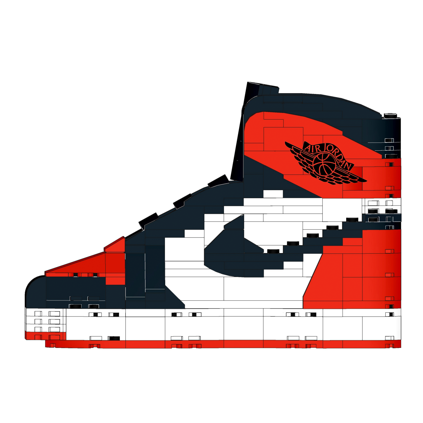 Sneaker Bricks Jordan 1 High Bred Toe Mini Figure