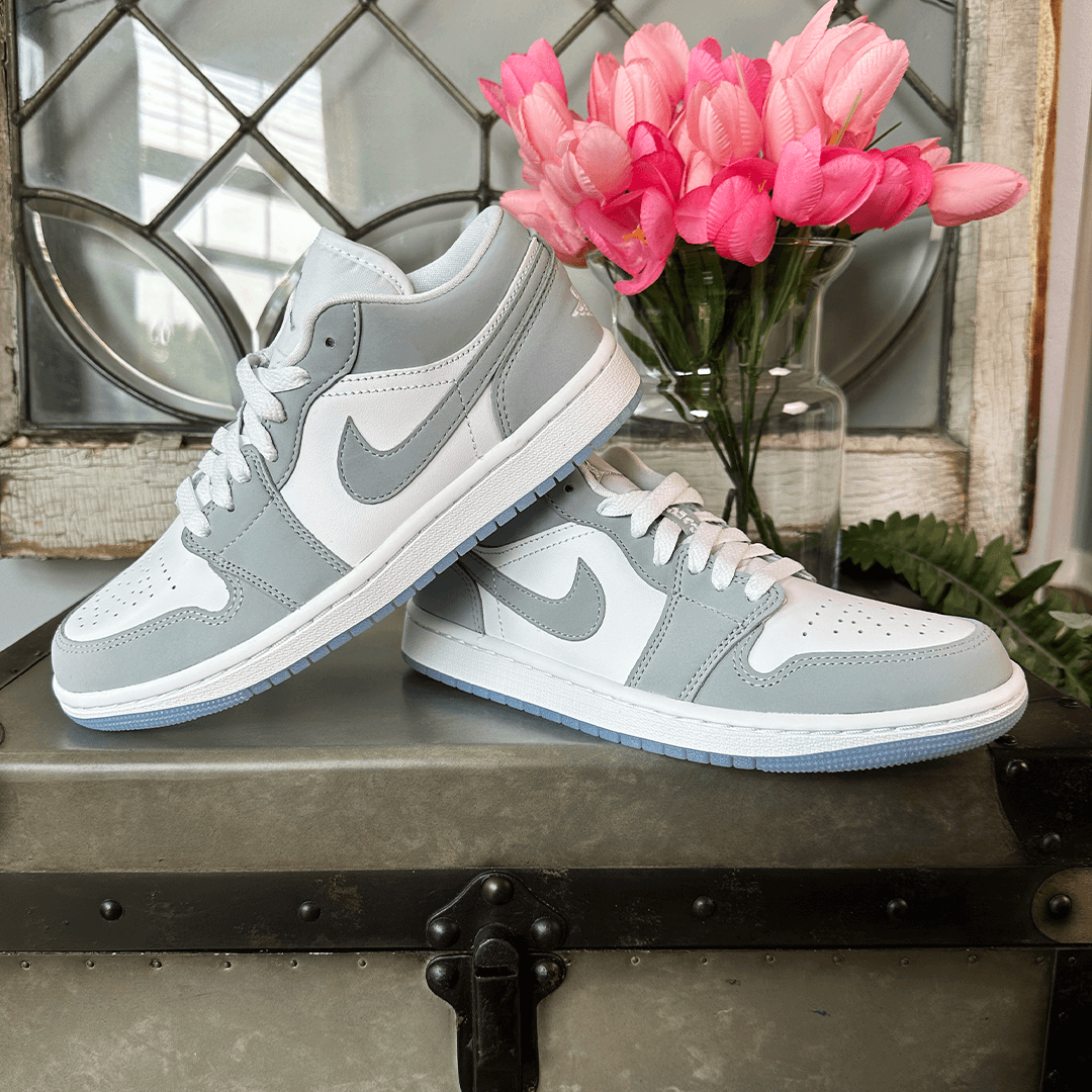 Women's Air Jordan Wolf Grey White Wolf Air Jordans Low Top