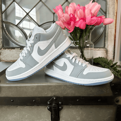 Jordan 1 Low White Wolf Grey Women's