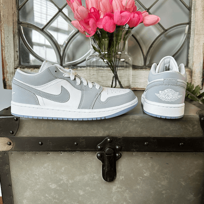 Jordan 1 Low White Wolf Grey Women's