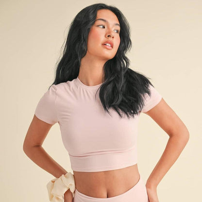 Lydia Soft Knit Tee: Baby Pink