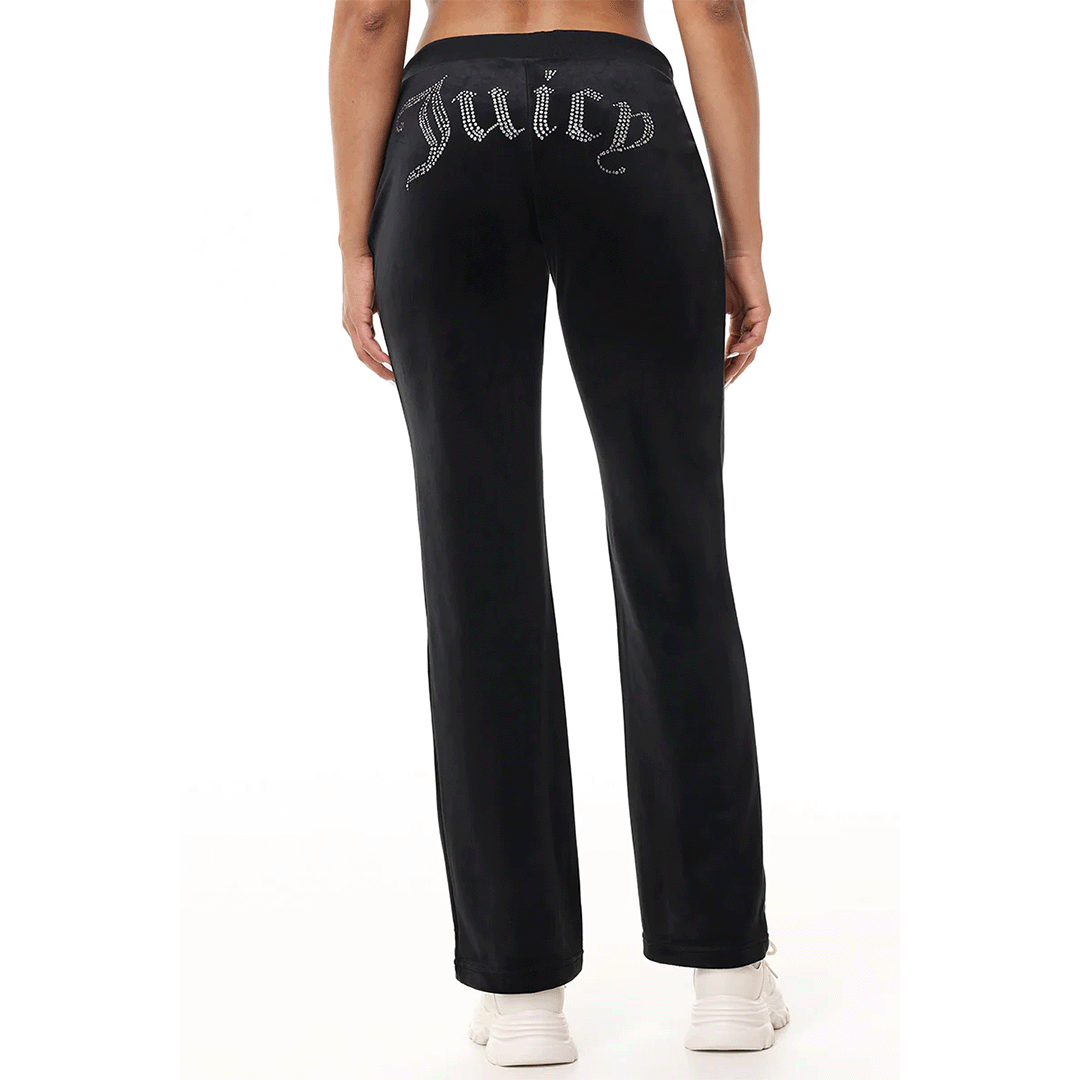 Juicy Couture - Big Bling Luxe Velour Track Pants : Liquorice