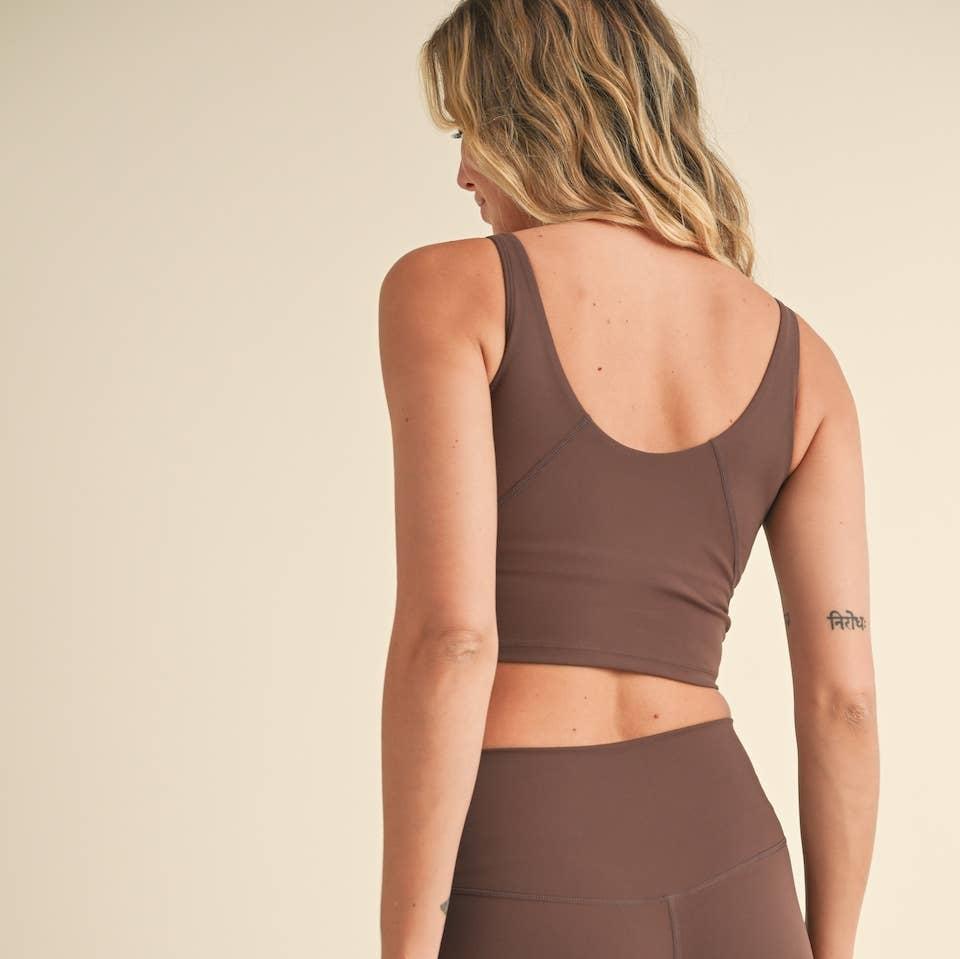 Lucinda Cropped Tank Top: Chocolate