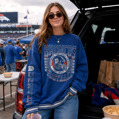 Broncos Striped Crew