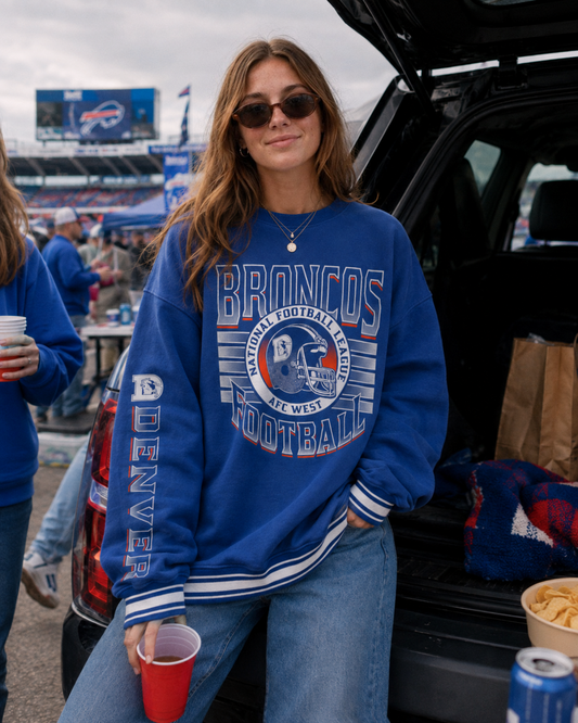 Broncos Striped Crew