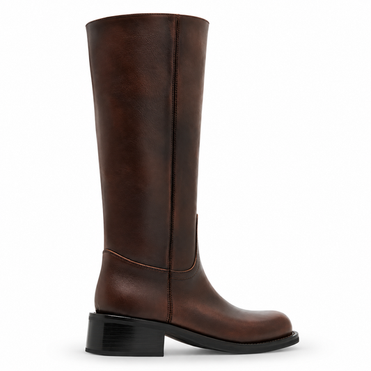 Riggs Brown Distressed Leather Boots