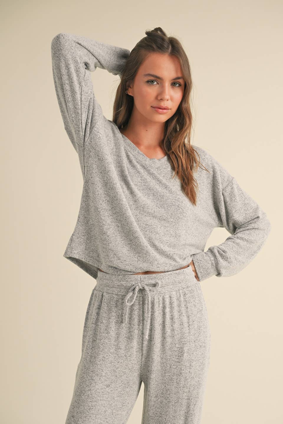 Kathi Long Sleeve Top: Grey