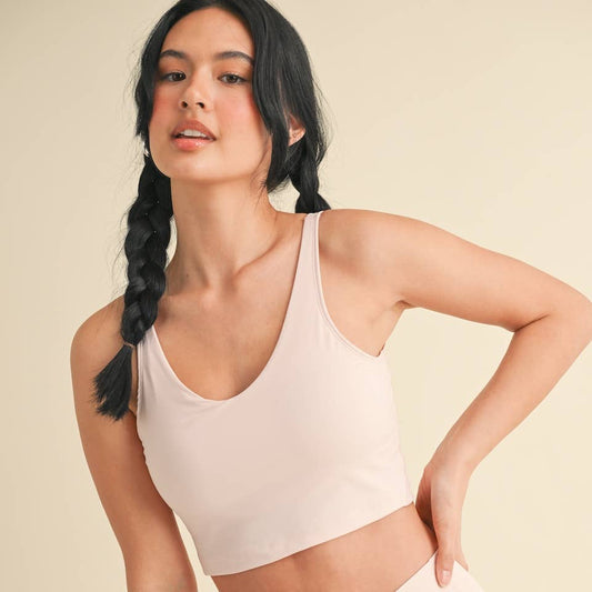 Lucinda Cropped Tank Top: Baby Pink