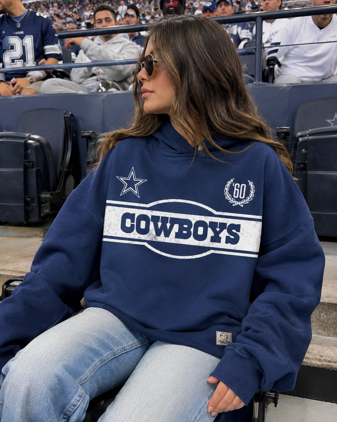 Cowboys Oversized Cropped Hoodie