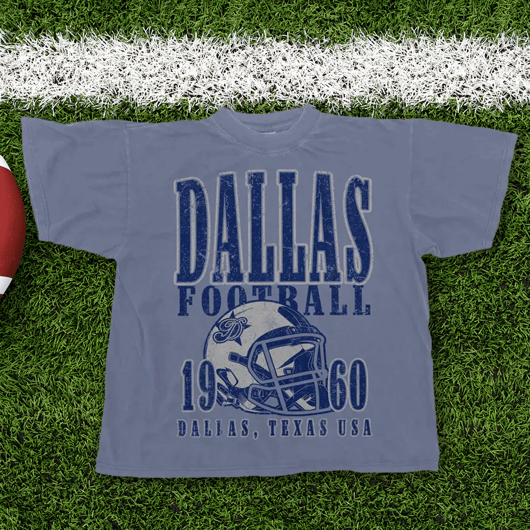 90's Vintage Dallas Football Oversized Tshirt - Blue