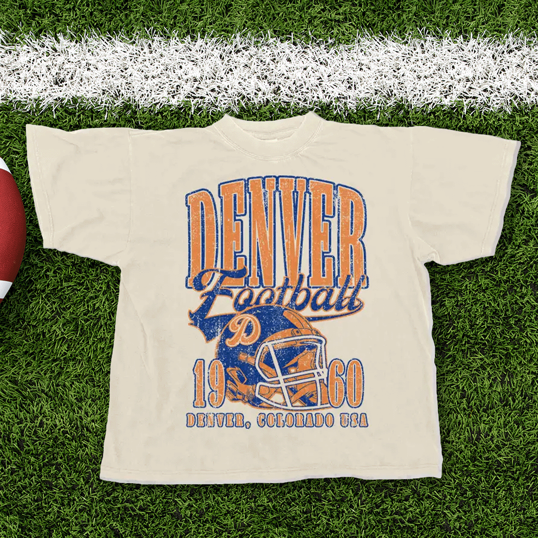 90's Vintage Denver Football Oversized Tshirt