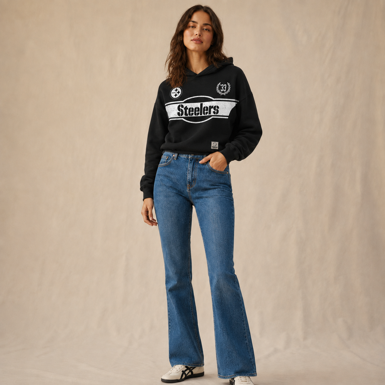 Steelers Oversized Cropped Hoodie