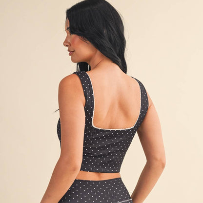 Jamie Polka Dot Tank: Black