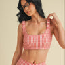 Aria Gingham Top: Red Gingham