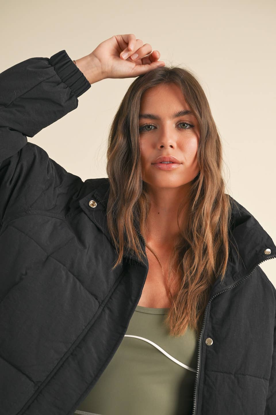 Joan Oversized Puffer Jacket: Black