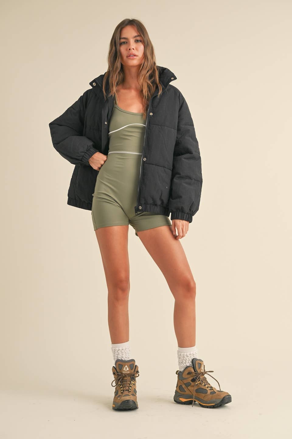 Joan Oversized Puffer Jacket: Black