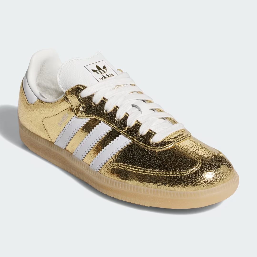 adidas Samba OG Gold Metallic Cracked Leather Women’s