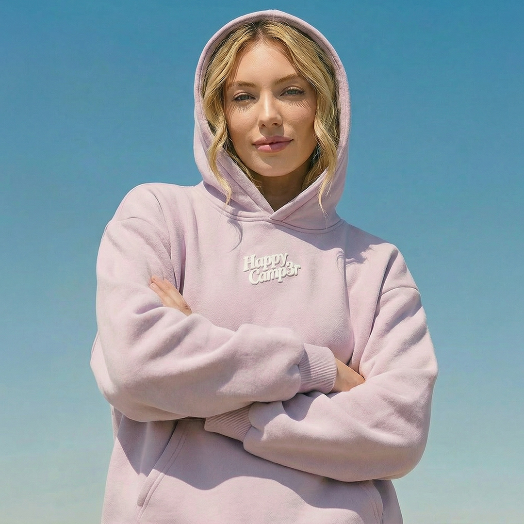 Happy Camp3r - Puff Core Hoodie: Lavender