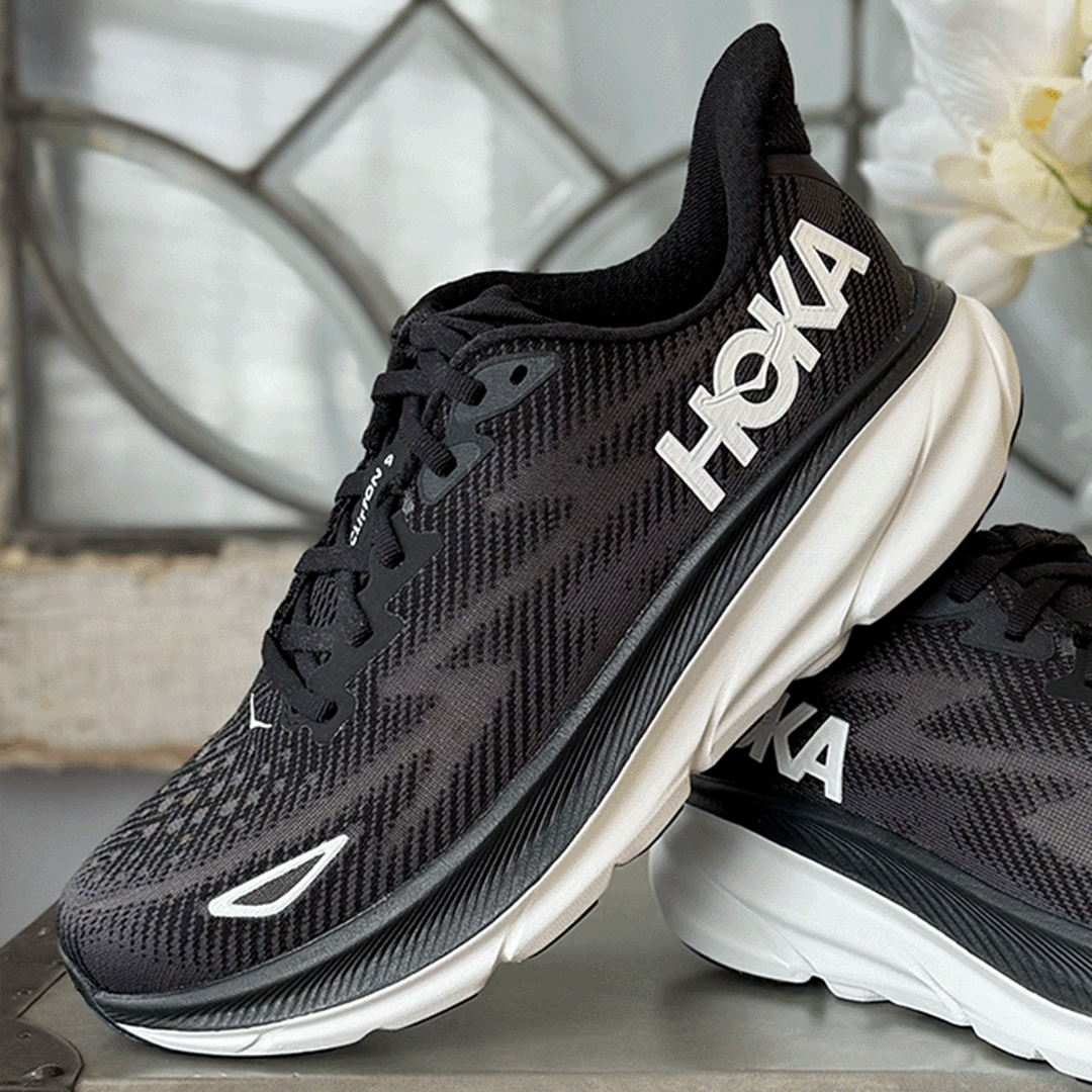 Hoka One One Clifton 9 Black White Women's