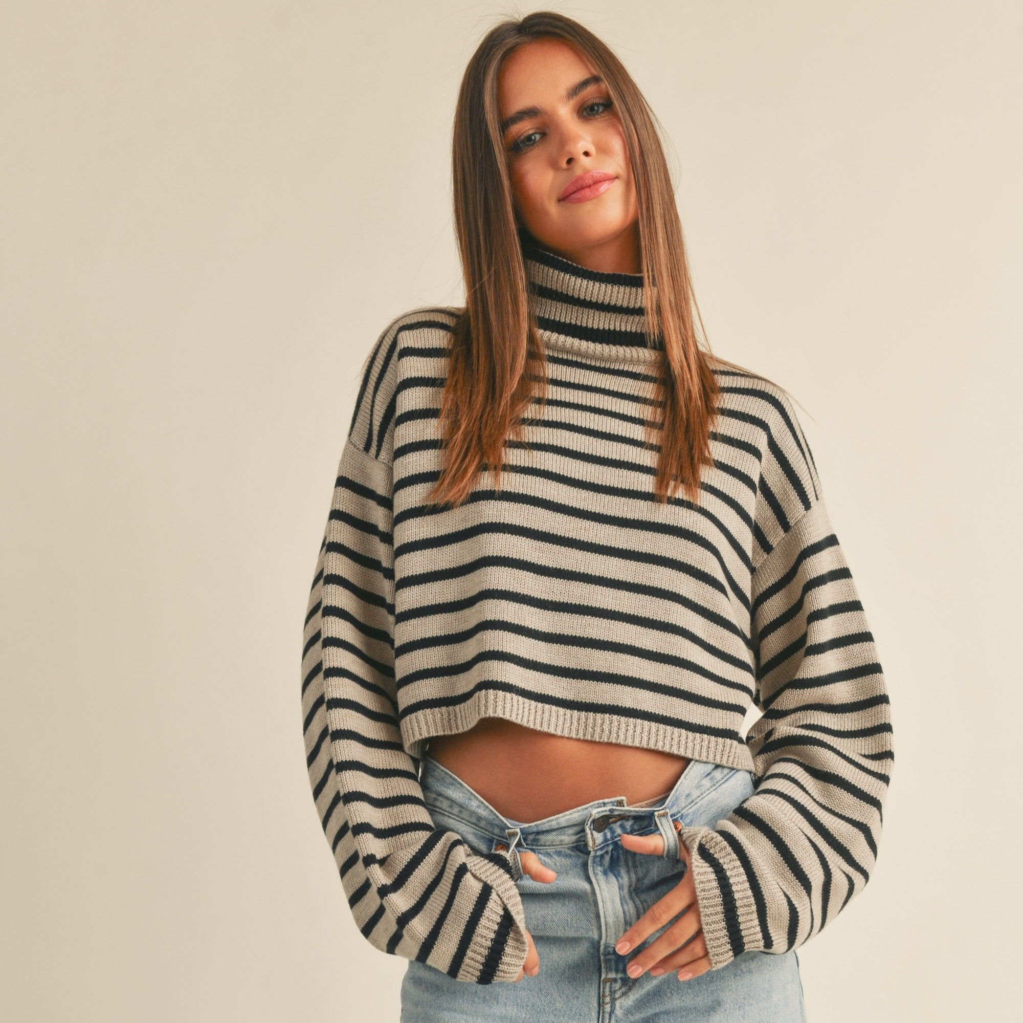 Claire Striped Crop Sweater