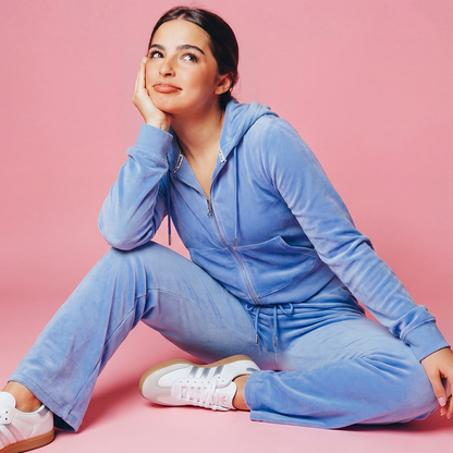 Juicy Couture - OG Big Bling Velour Hoodie: Granada Sky