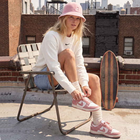 Nike Dunk Low Rose Whisper Gold Mini Swoosh Women's