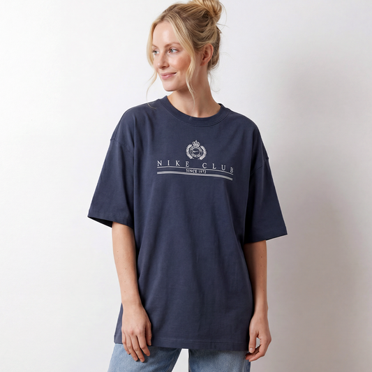 Nike Club Oversized Tee: Navy