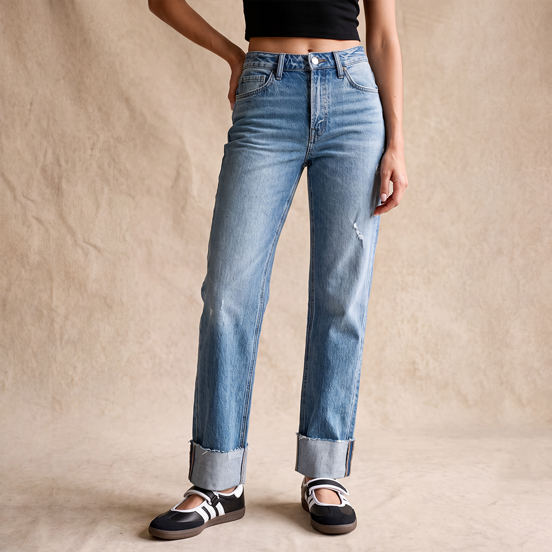 Olivia High Rise Cuffed Jeans