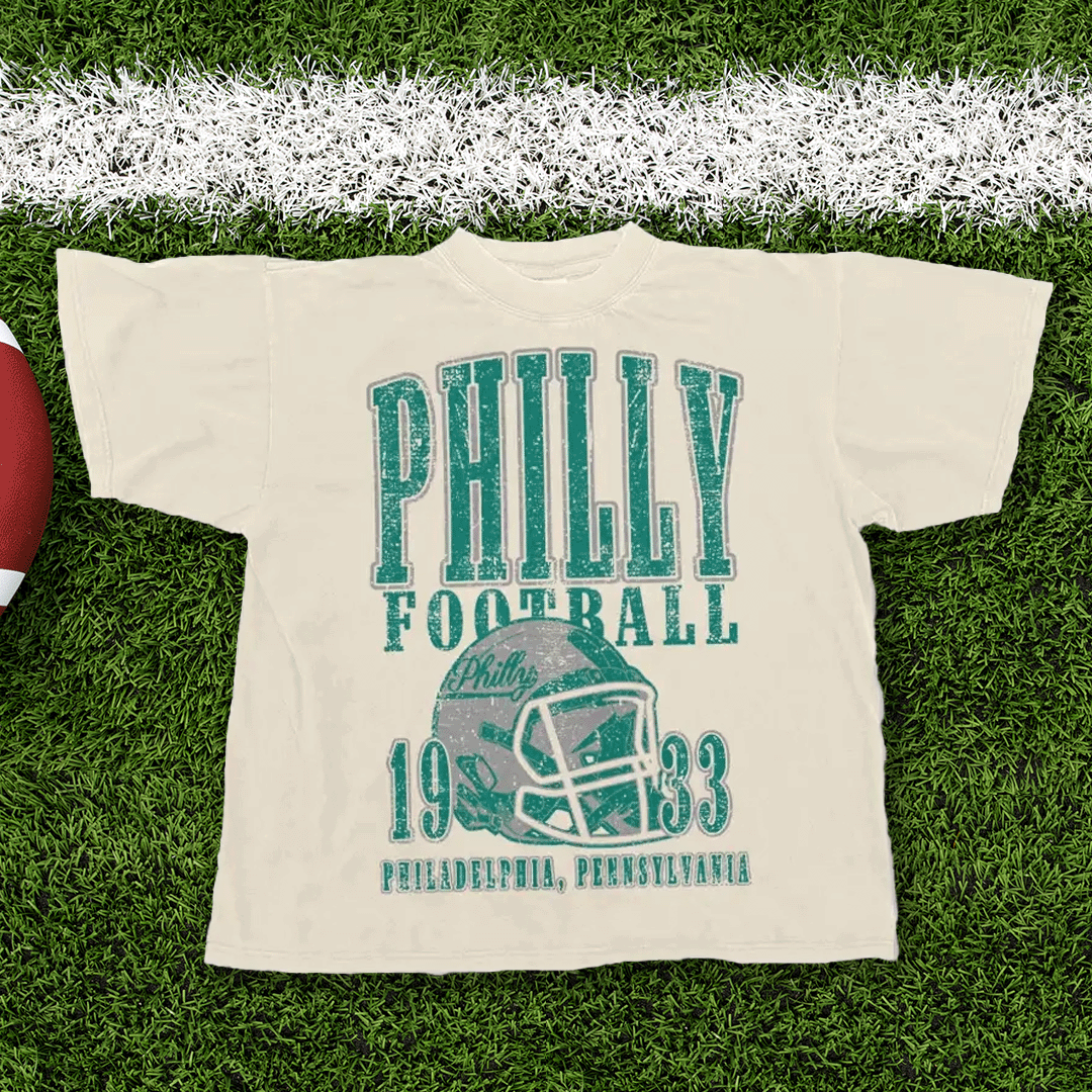 90's Vintage Philadelphia Football Oversized Tshirt