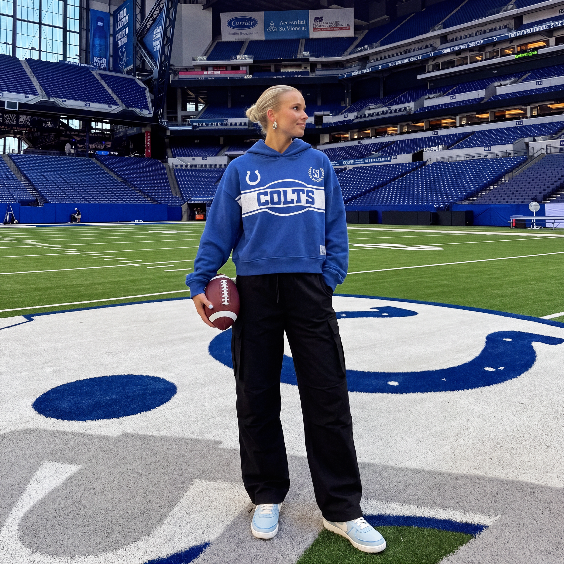Colts Oversized Cropped Hoodie