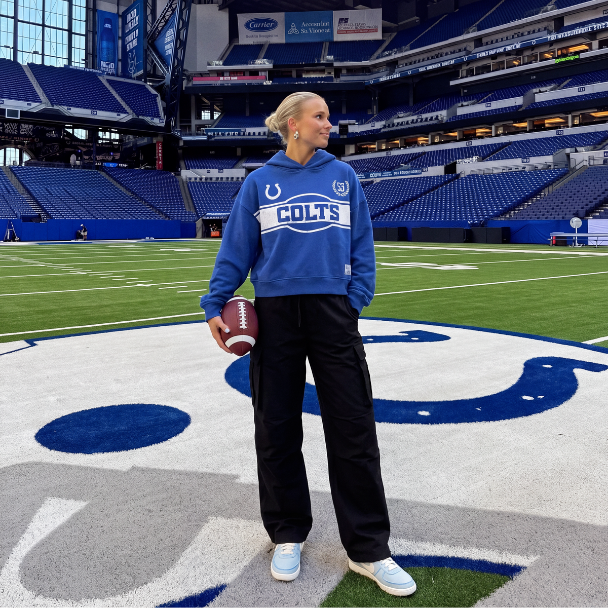 Colts Oversized Cropped Hoodie