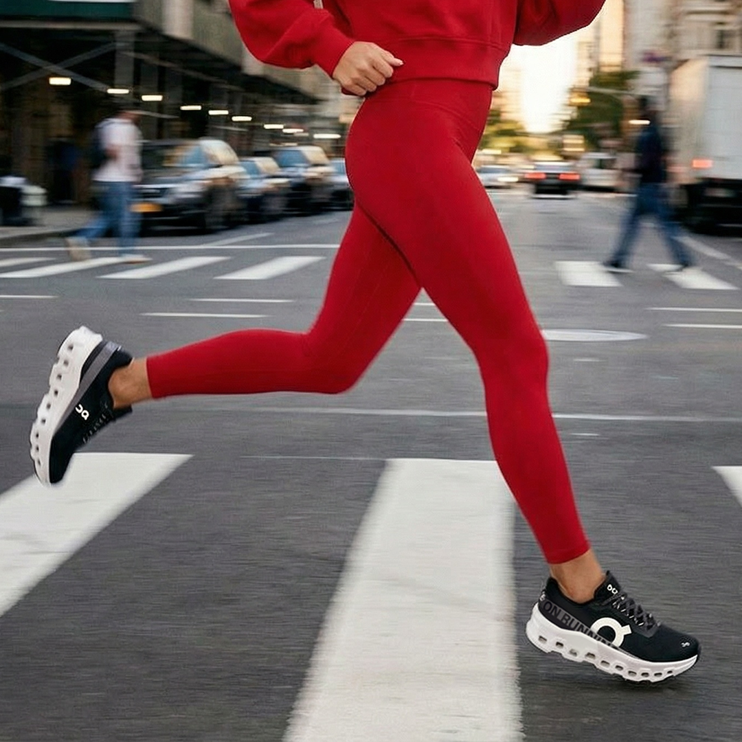 Ava High-Rise Leggings: Cherry