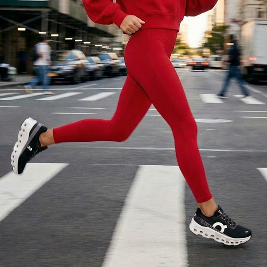 Ava High-Rise Leggings: Cherry