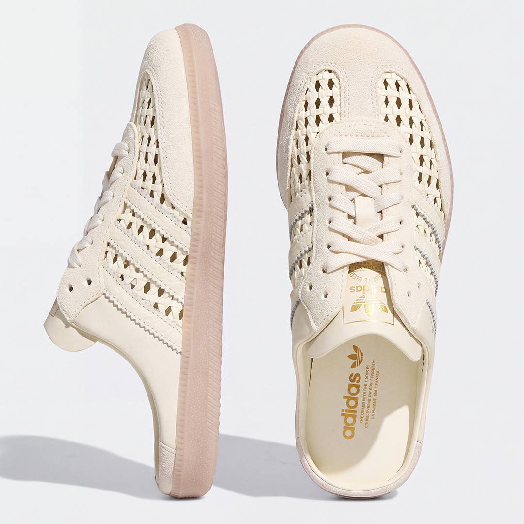 adidas Samba Mule Woven Basketweave Cream White Women's