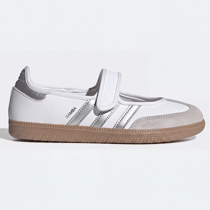 adidas Samba Jane White Silver Metallic Women's