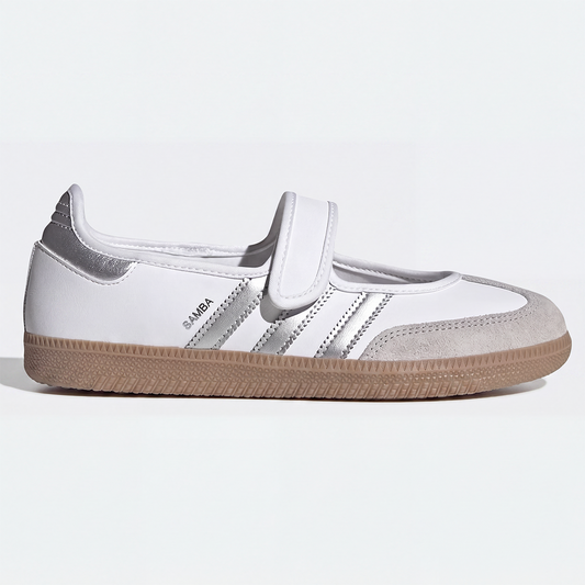 adidas Samba Jane White Silver Metallic Women's
