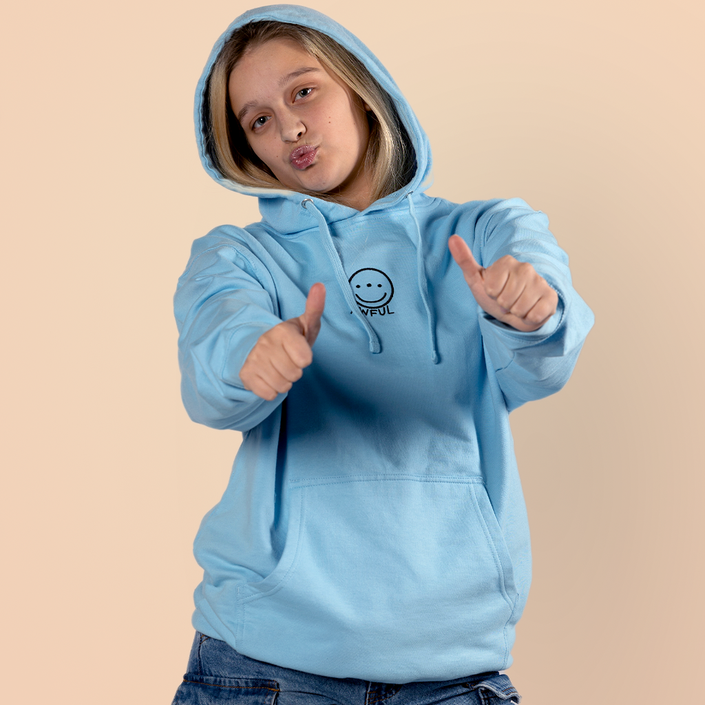 Awful Smiley Hoodie - Sky Blue