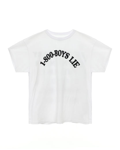 WHITE 1-800 REVAMPED BOYFRIEND TEE