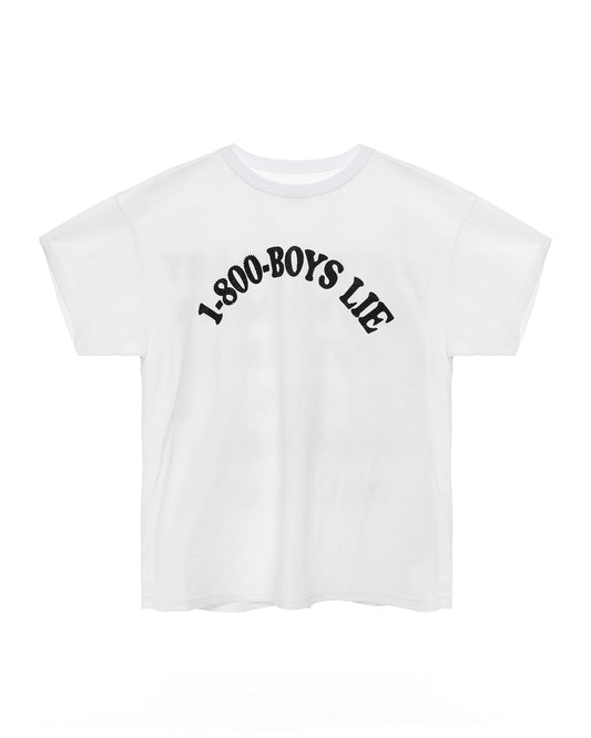 WHITE 1-800 REVAMPED BOYFRIEND TEE