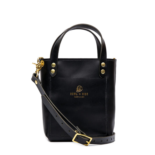 Mini Shelby Tote with Zipper - Black - Howl + Hide