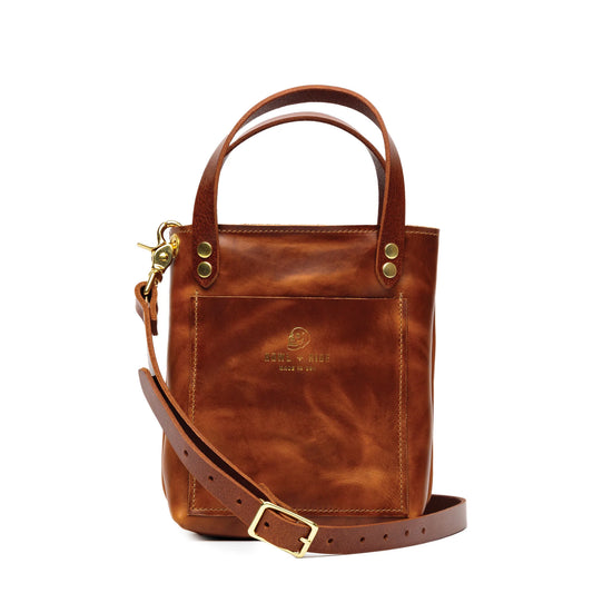 Mini Shelby Tote with Zipper - Tan - Howl + Hide
